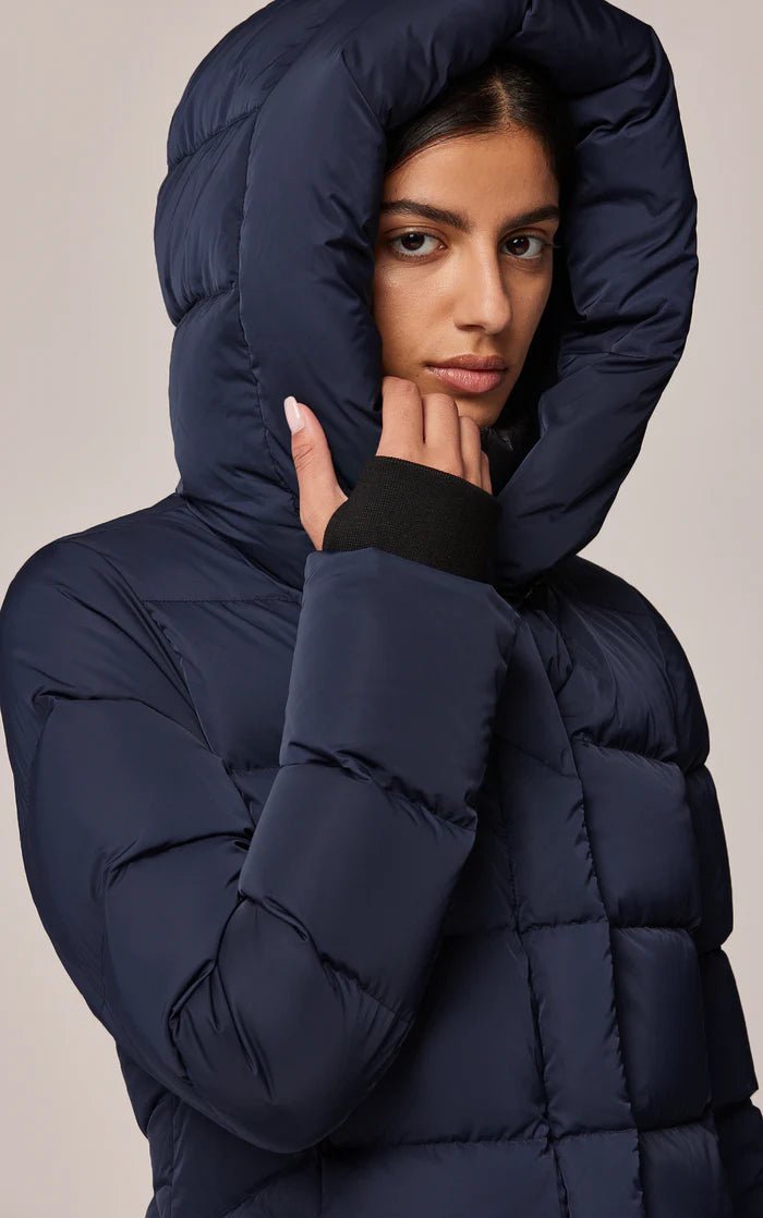 SOIA&KYO SONNY-TD-sporty down coat with nylon puffer bib and collar - Boutique Bubbles
