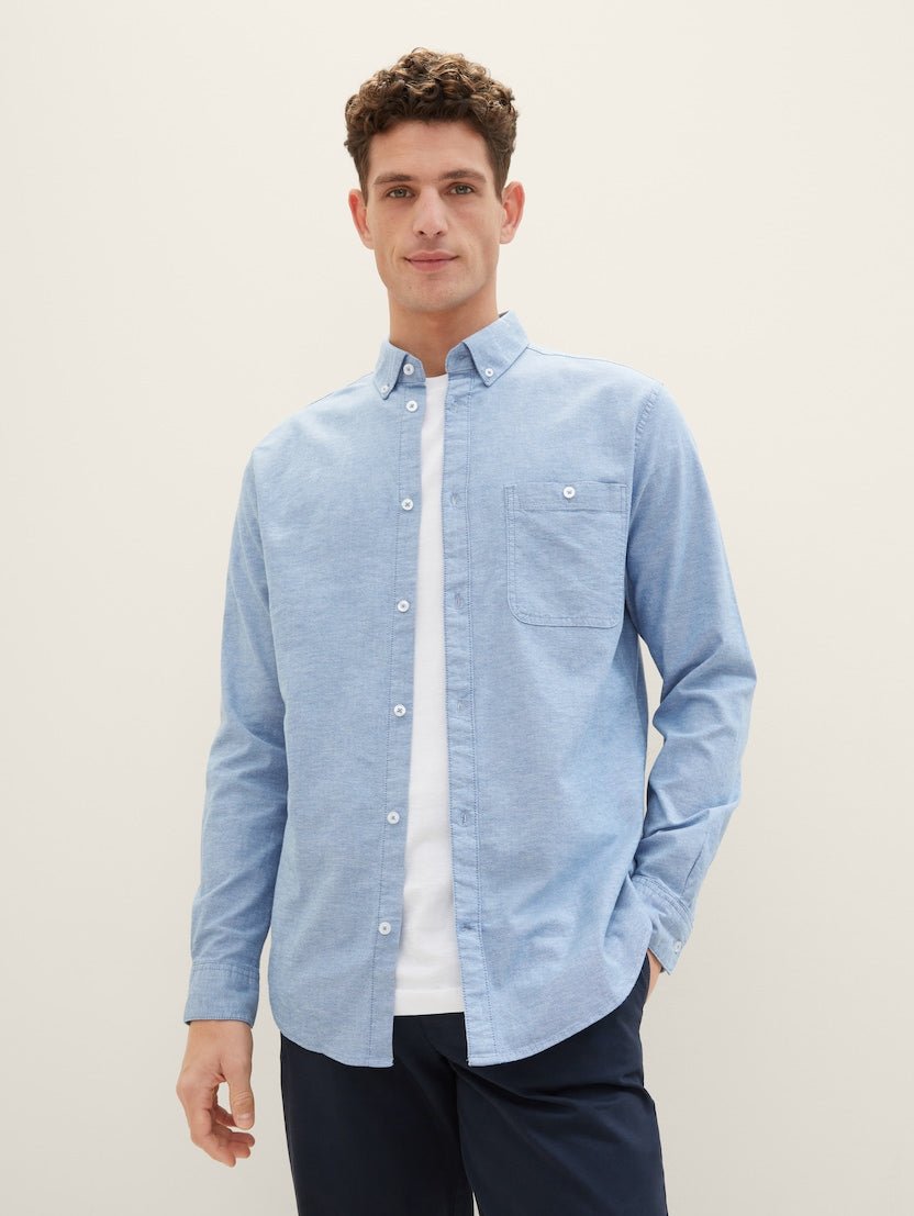 TOM TAILOR - Fitted stretch oxford shirt - 1040117 - Boutique Bubbles