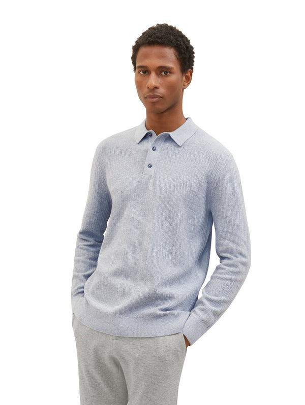 TOM TAILOR - Knitted sweater with a polo collar - Boutique Bubbles