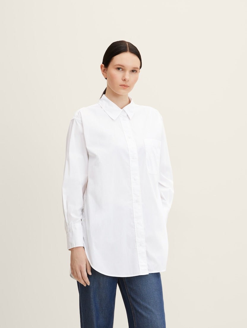 TOM TAILOR - Long shirt with chest pocket - 1032792 - Boutique Bubbles