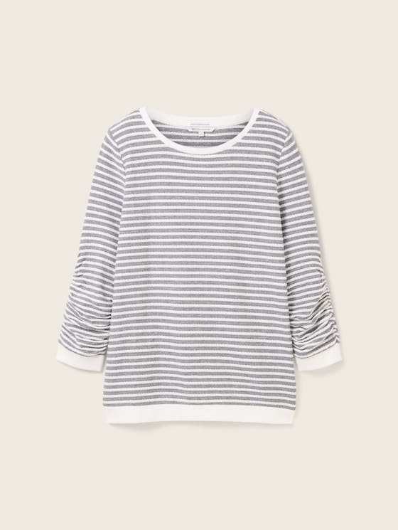TOM TAILOR - Striped jacquard sweatshirt - 1039980 - Boutique Bubbles