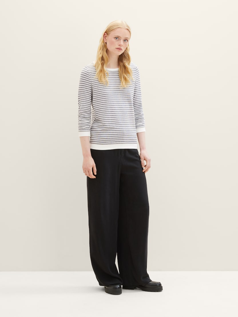 TOM TAILOR - Striped jacquard sweatshirt - 1039980 - Boutique Bubbles